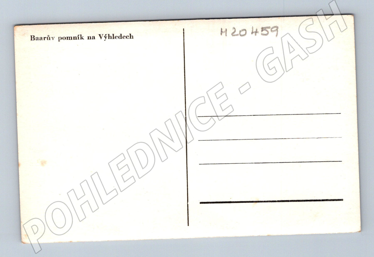 Pohlednice Baarův pomník Výhledy (M20459)