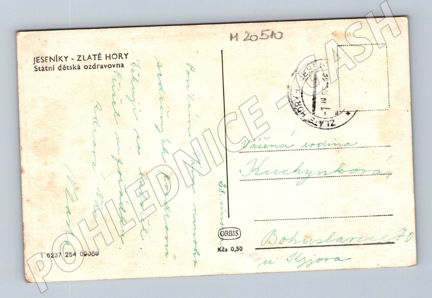 Pohlednice Zlaté Hory dětská ozdravovna 1951 (M20510)
