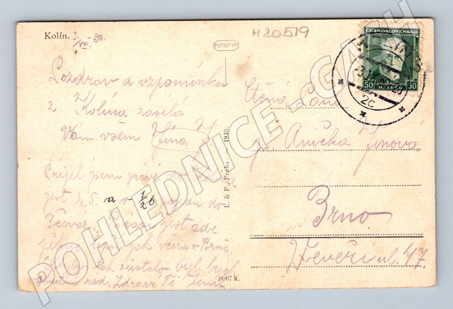 Pohlednice Kolín chrám sv Bartoloměje 1930 (M20519)