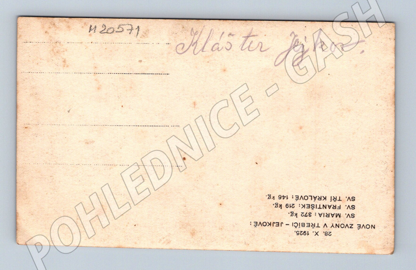 Pohlednice Žďár nad Sázavou klášter zvony 1926 (M20571)