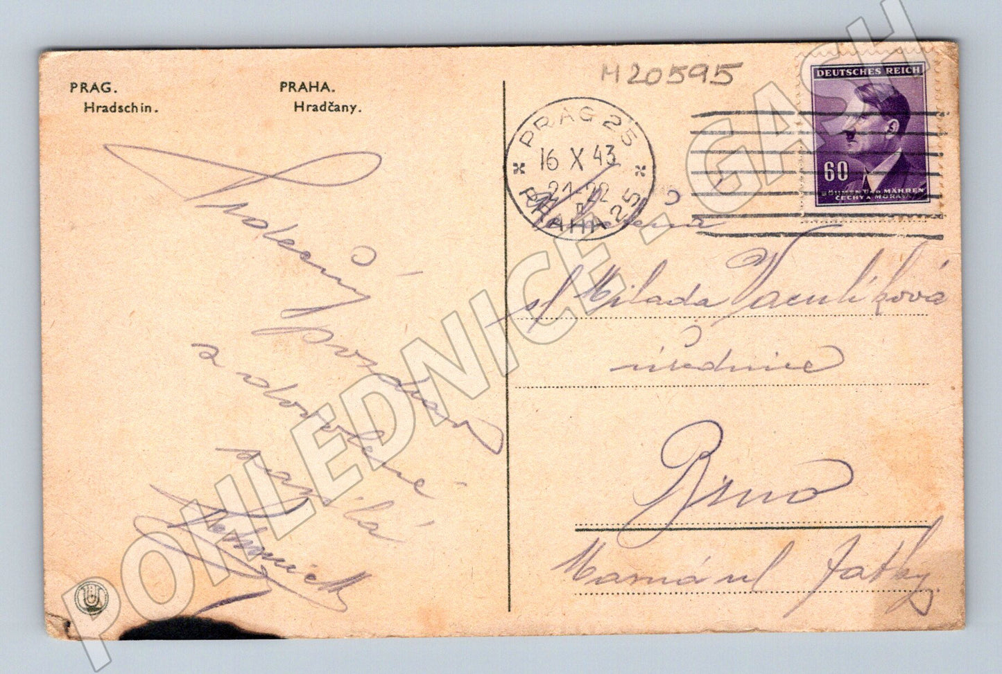 Pohlednice Praha Hradčany 1943 (M20595)