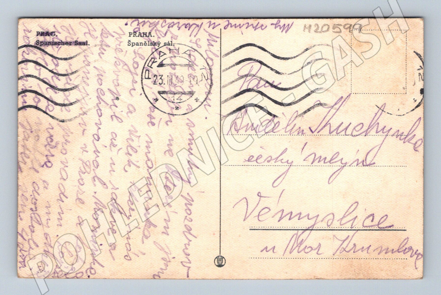 Pohlednice Praha Španělský sál 1927 (M20599)