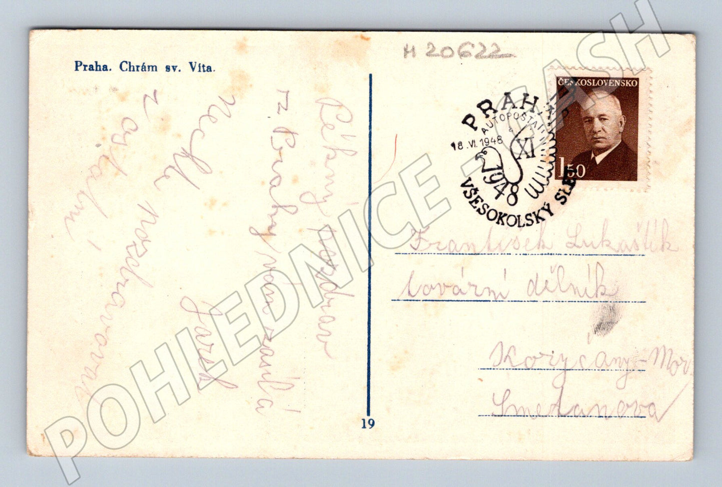 Pohlednice Praha Všesokolský slet sv Vít 1948 (M20622)