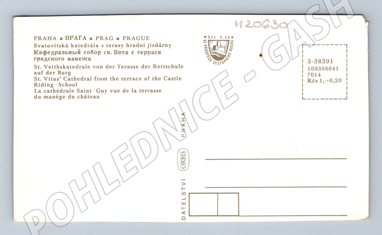 Pohlednice Praha sv Vít z terasy jízdárny (M20630)