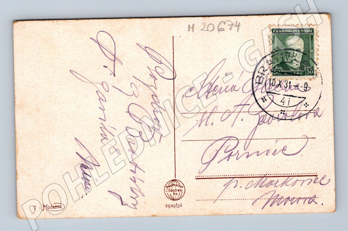 Pohlednice Bratislava litografie 1936 (M20674)