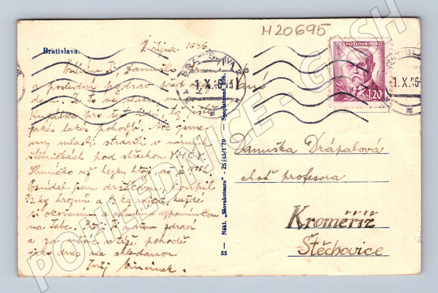 Pohlednice Bratislava hrad 1956 (M20695)