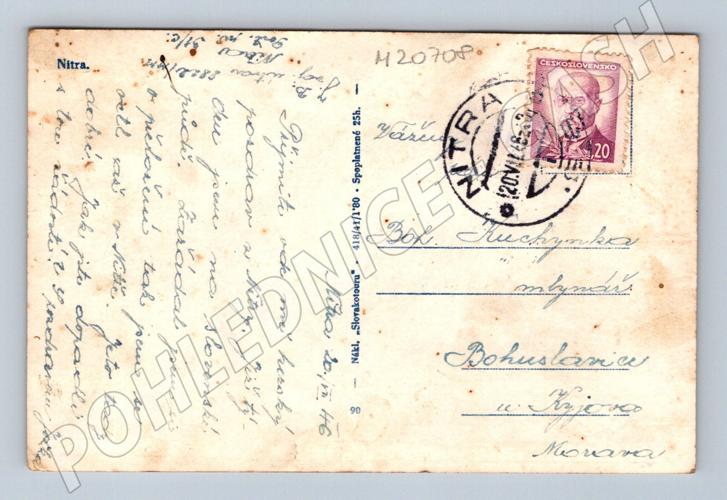 Pohlednice Nitra hrad 1946 (M20708)