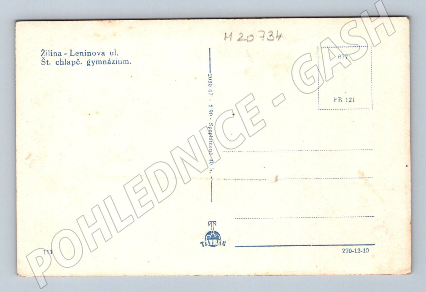 Pohlednice Žilina Leninova ulice gymnázium (M20734)