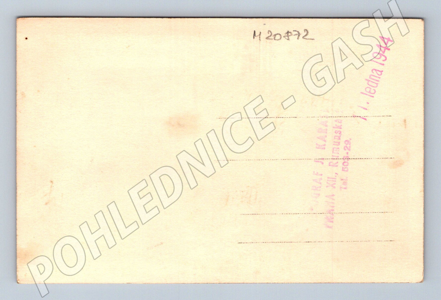 Pohlednice fotografie u stolu Praha 1944 (M20872)