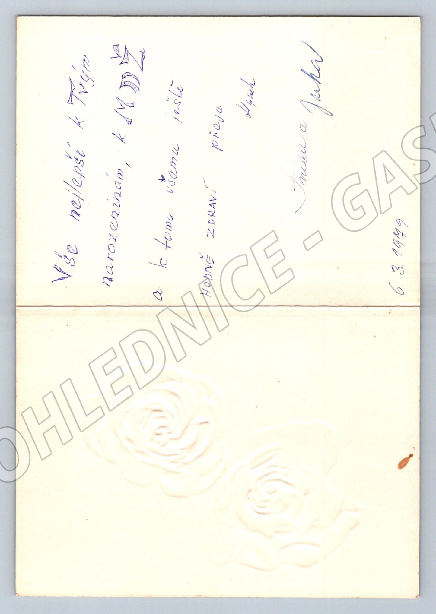 Pohlednice žluté růže Orbis Praha 1979 (M20893)