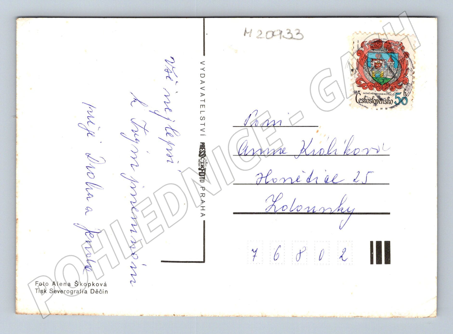 Pohlednice květiny ve váze přání (M20933)