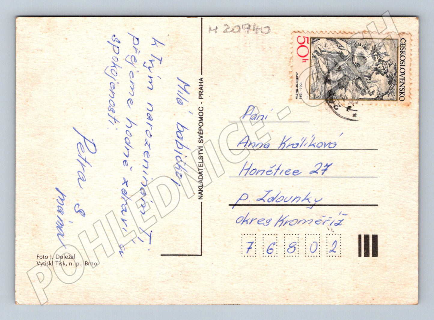 Pohlednice srdečné přání květiny (M20940)
