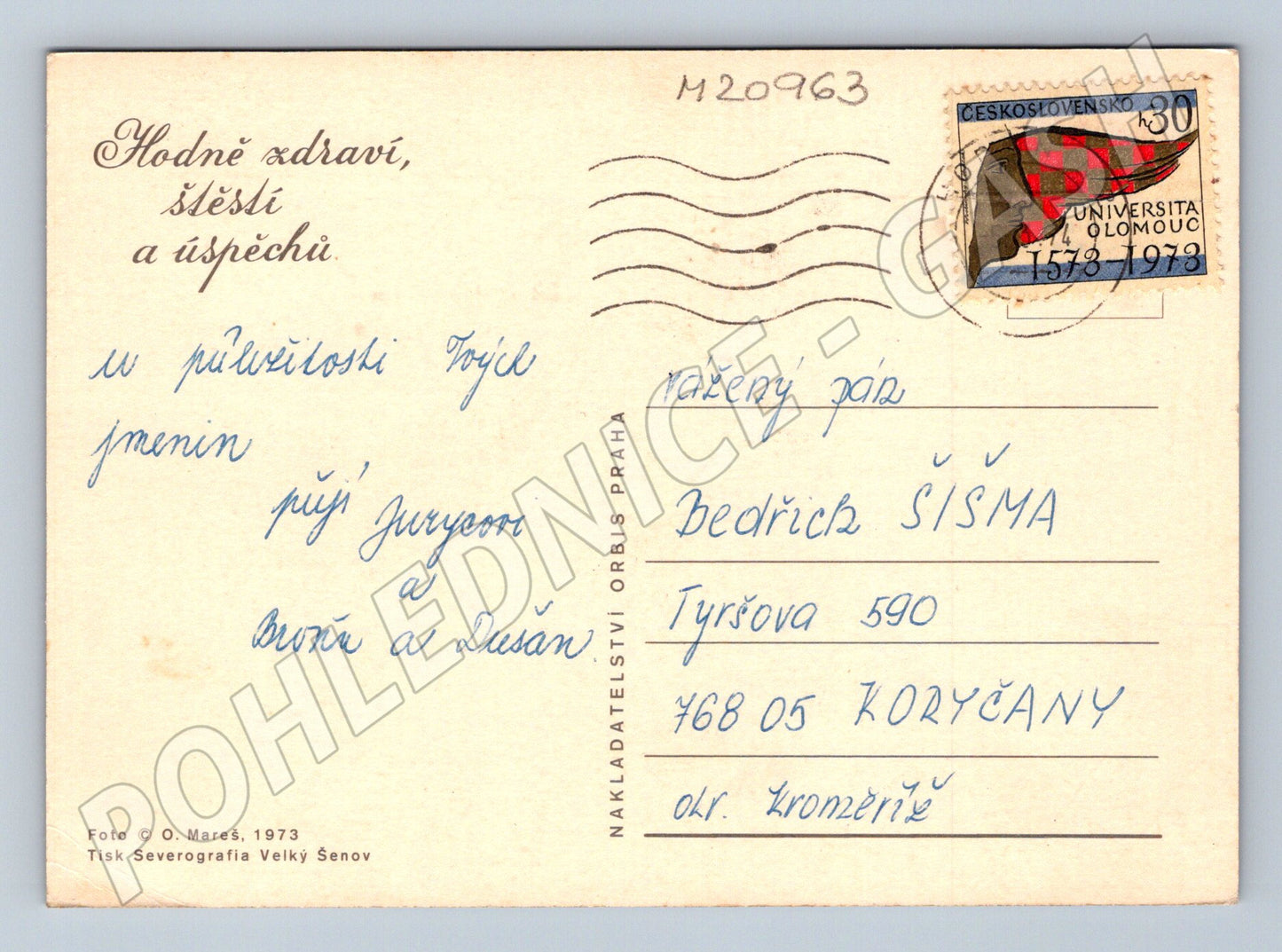 Pohlednice květiny Orbis 1973 (M20963)