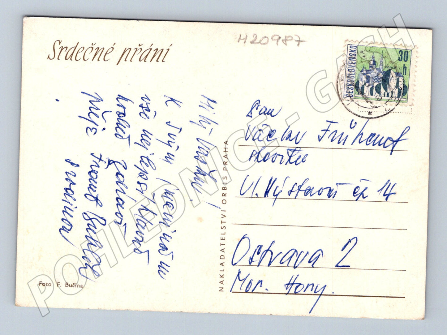 Pohlednice květiny srdečné přání (M20987)