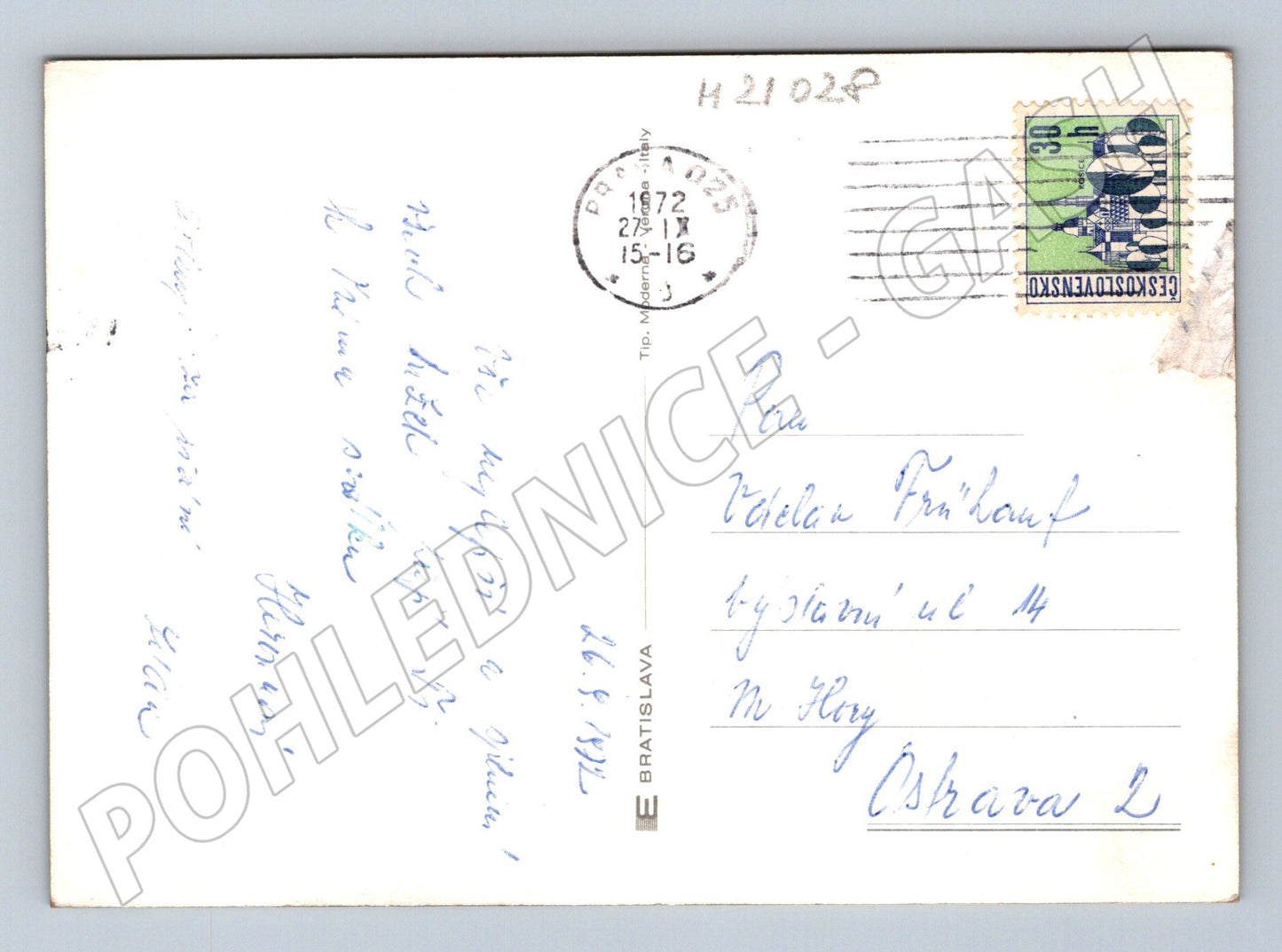 Pohlednice červené růže 1972 (M21028)
