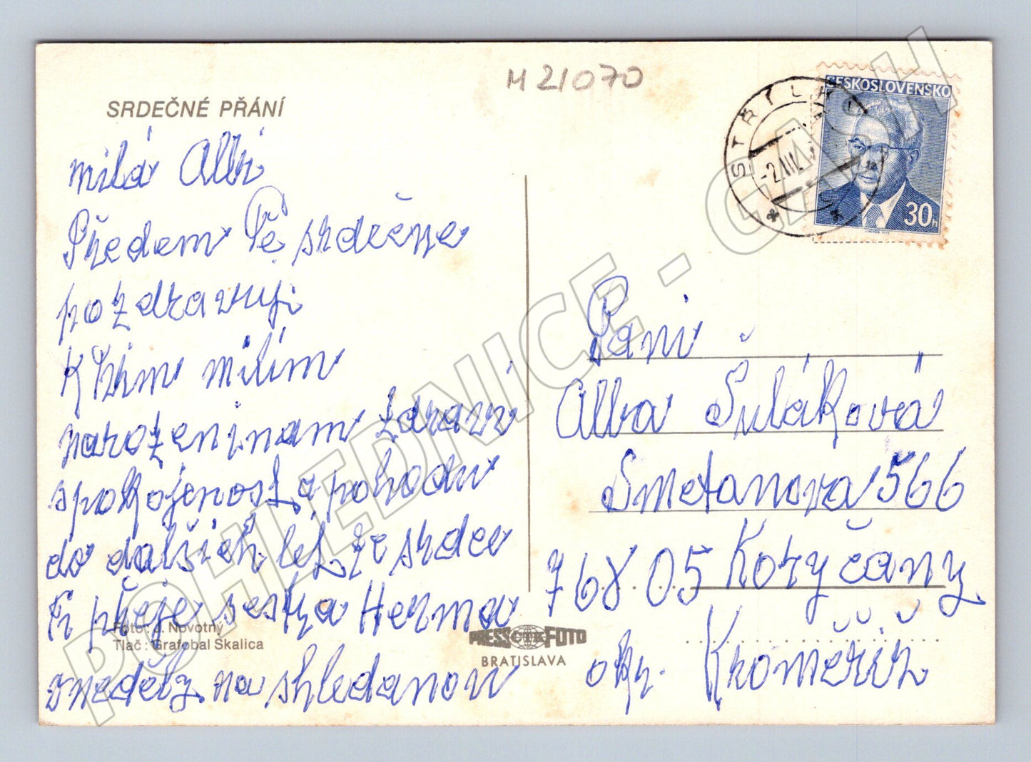 Pohlednice tulipány přání (M21070)