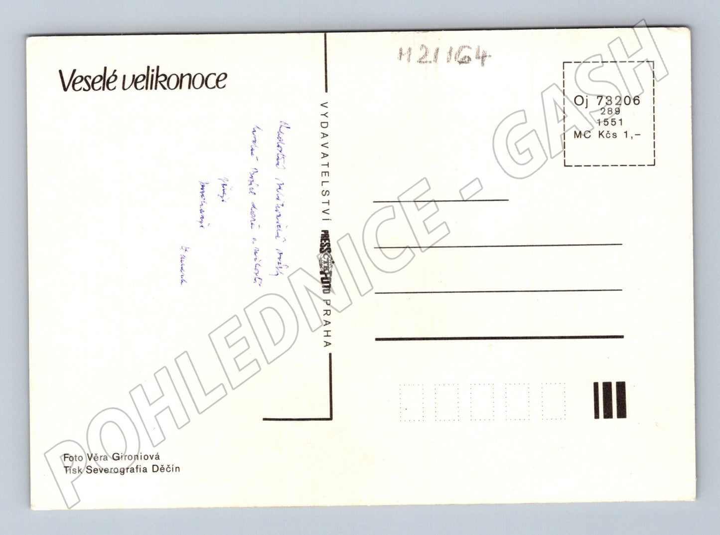 Pohlednice velikonoční kraslice narcisy košík (M21164)