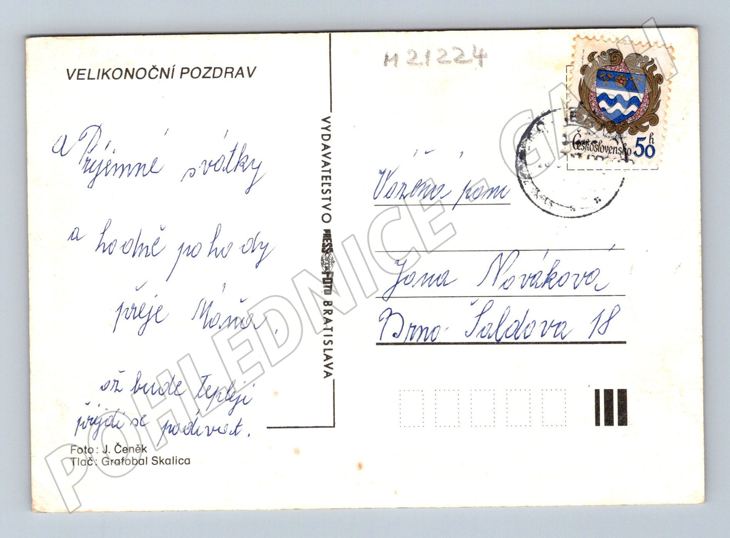 Pohlednice velikonoční kraslice narcisy (M21224)