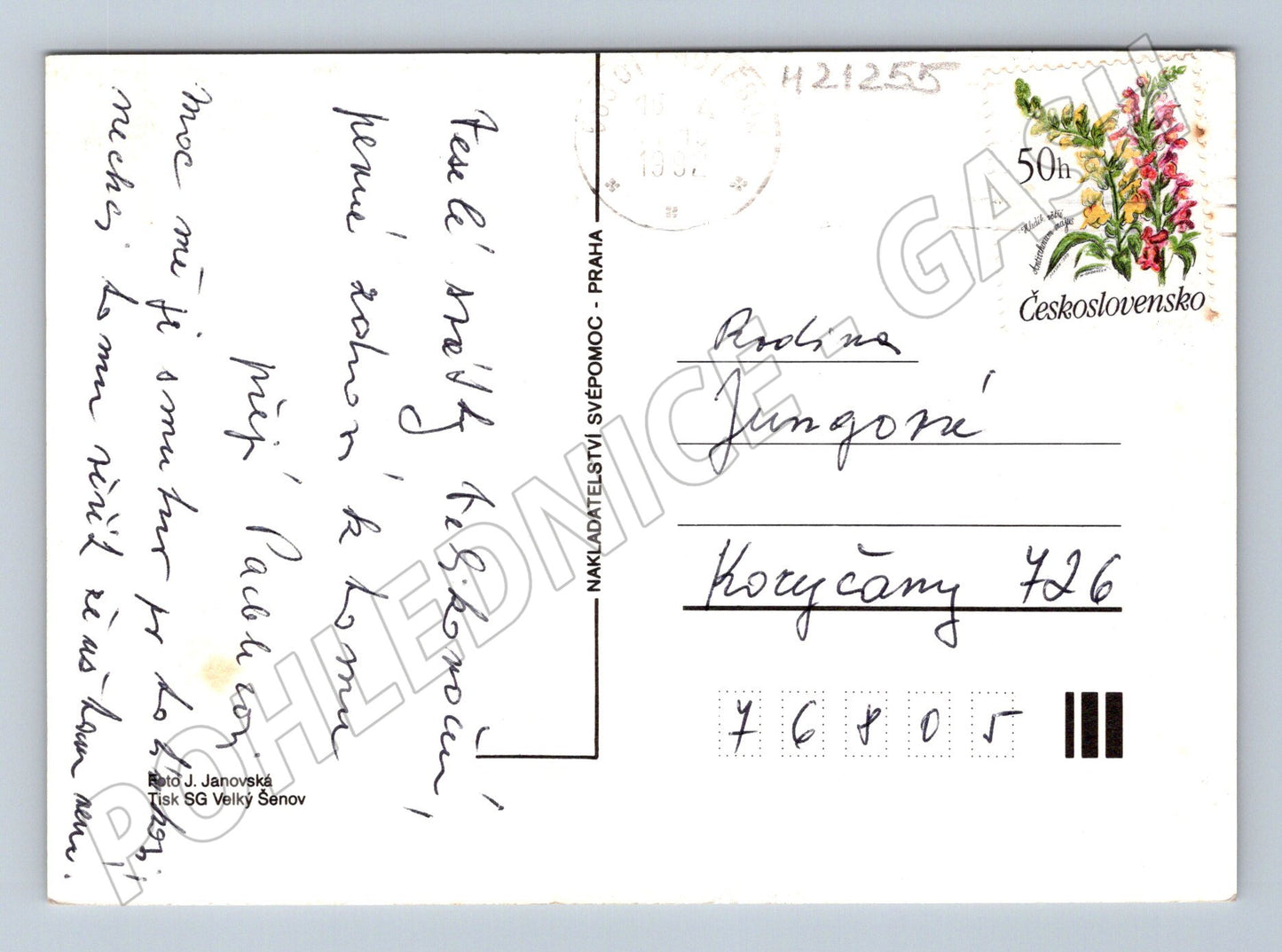 Pohlednice velikonoční kraslice prvosenka (M21255)