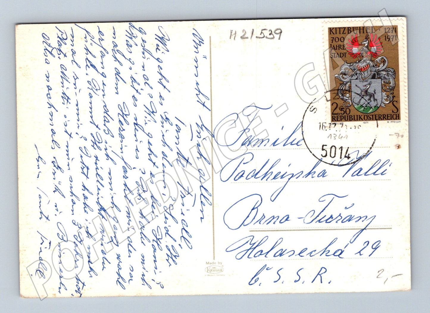 Pohlednice Rakousko 1971 zimní krajina zaslaná (M21539)