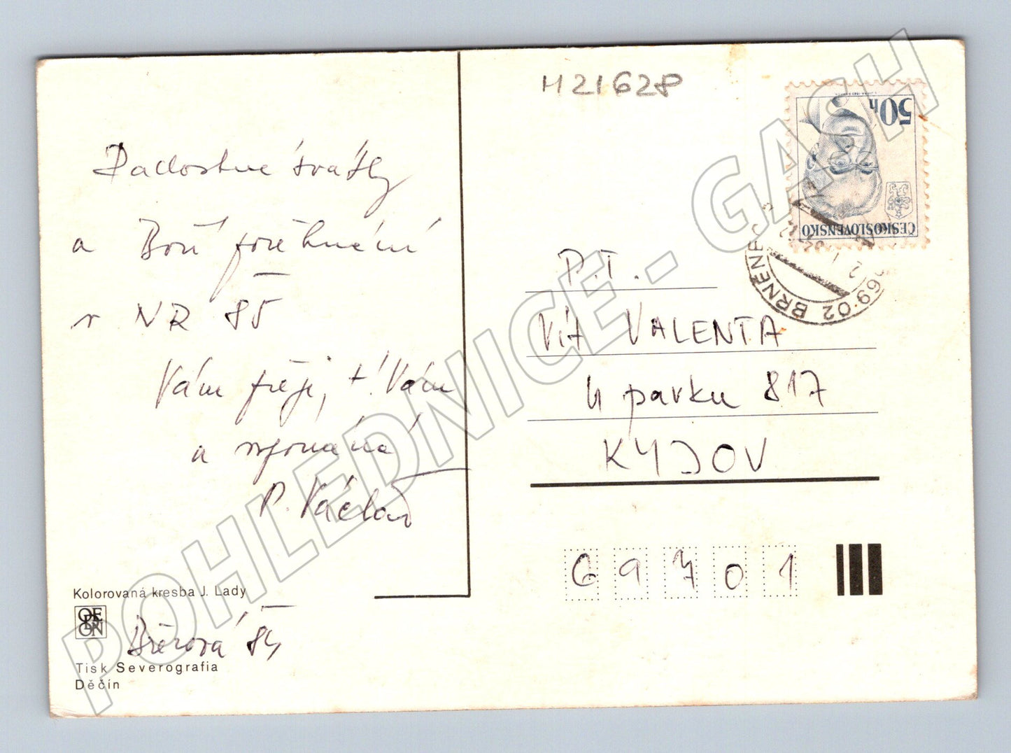 Pohlednice Josef Lada Zima na vesnici 1955 (M21628)
