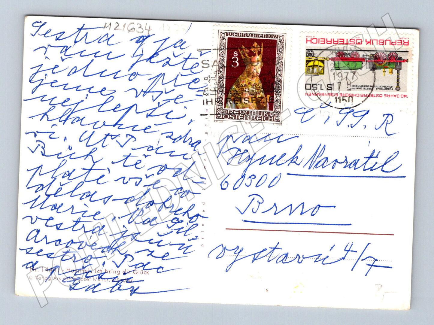 Pohlednice Rakousko Hummel kominíček 1977 (M21634)