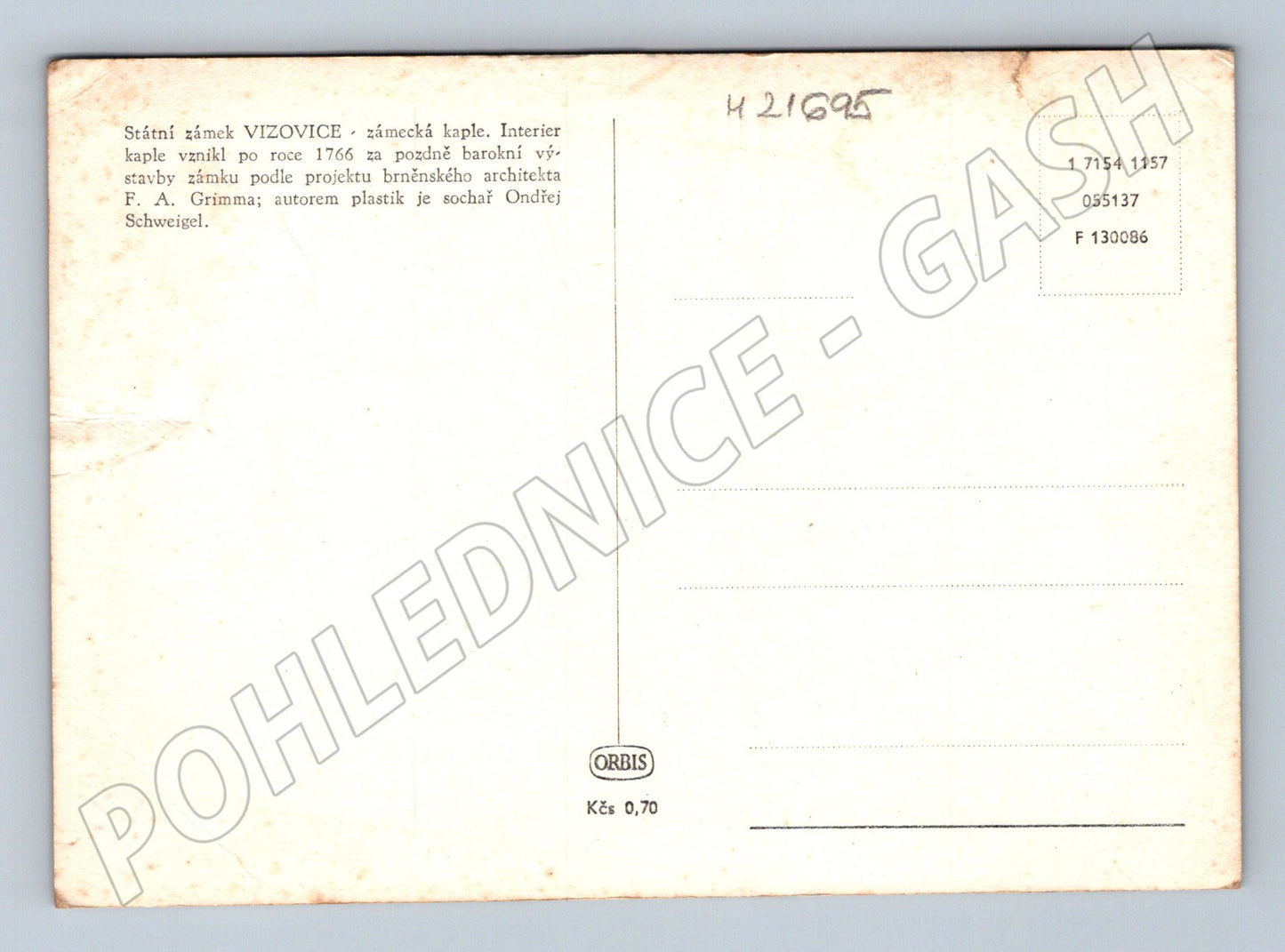 Pohlednice Vizovice kaple (M21695)