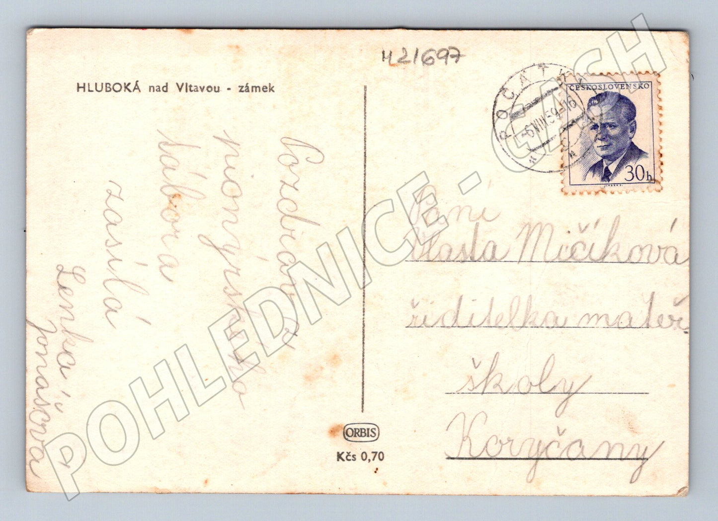 Pohlednice Hluboká nad Vltavou 1959 (M21697)