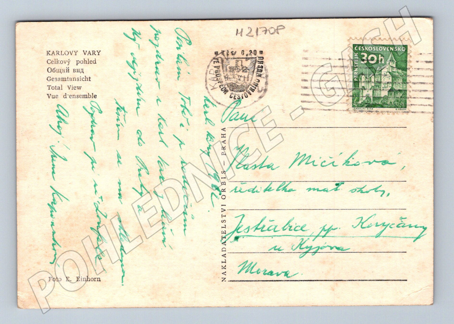 Pohlednice Karlovy Vary pohled (M21708)
