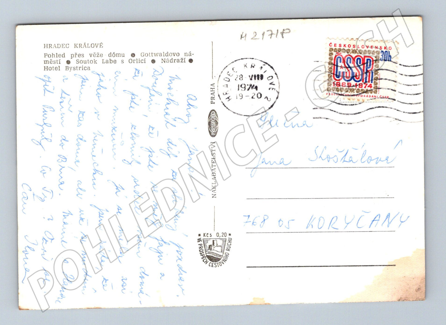 Pohlednice Hradec Králové 1974 (M21718)