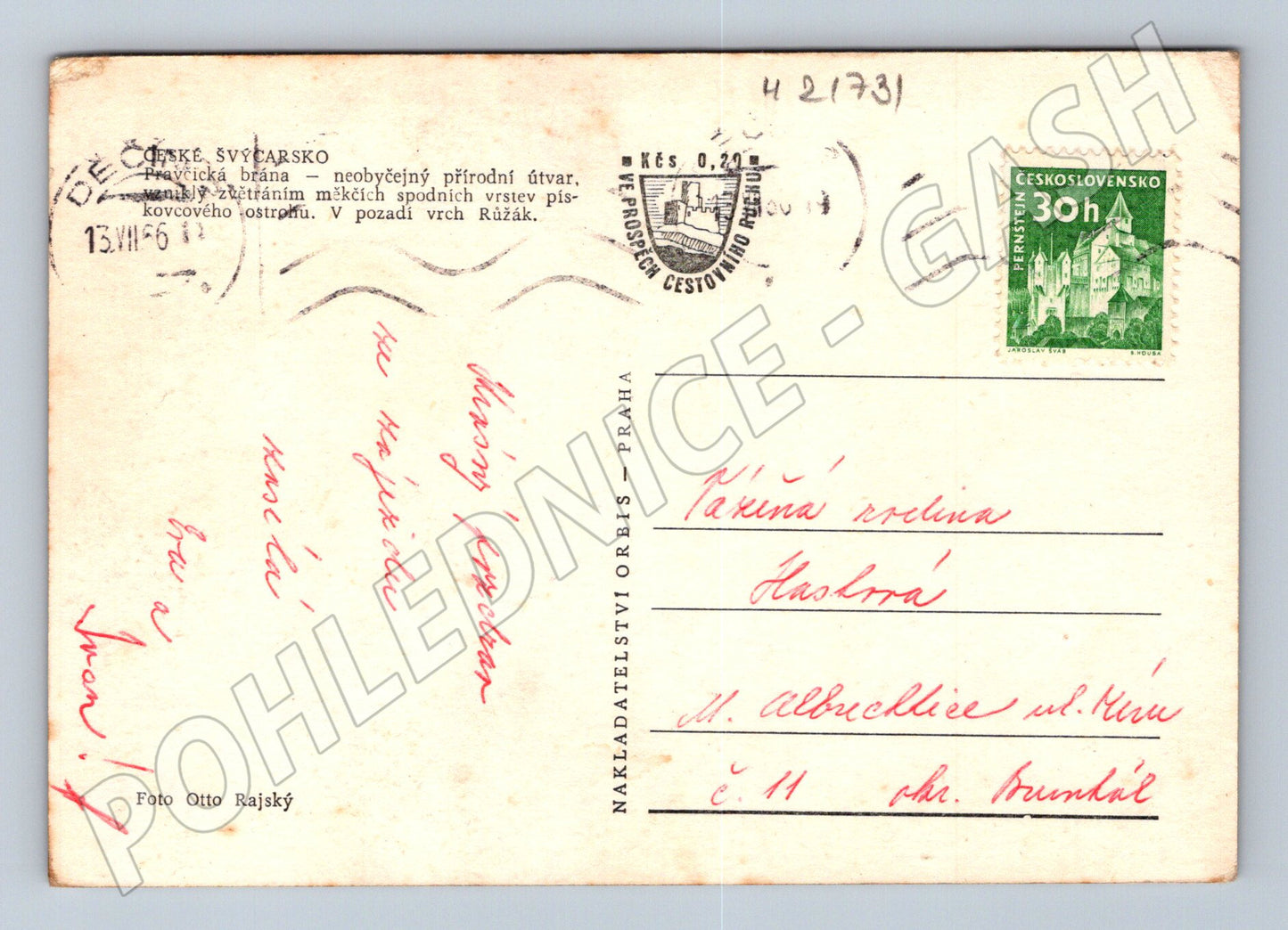 Pohlednice Pravčická brána 1973 (M21731)