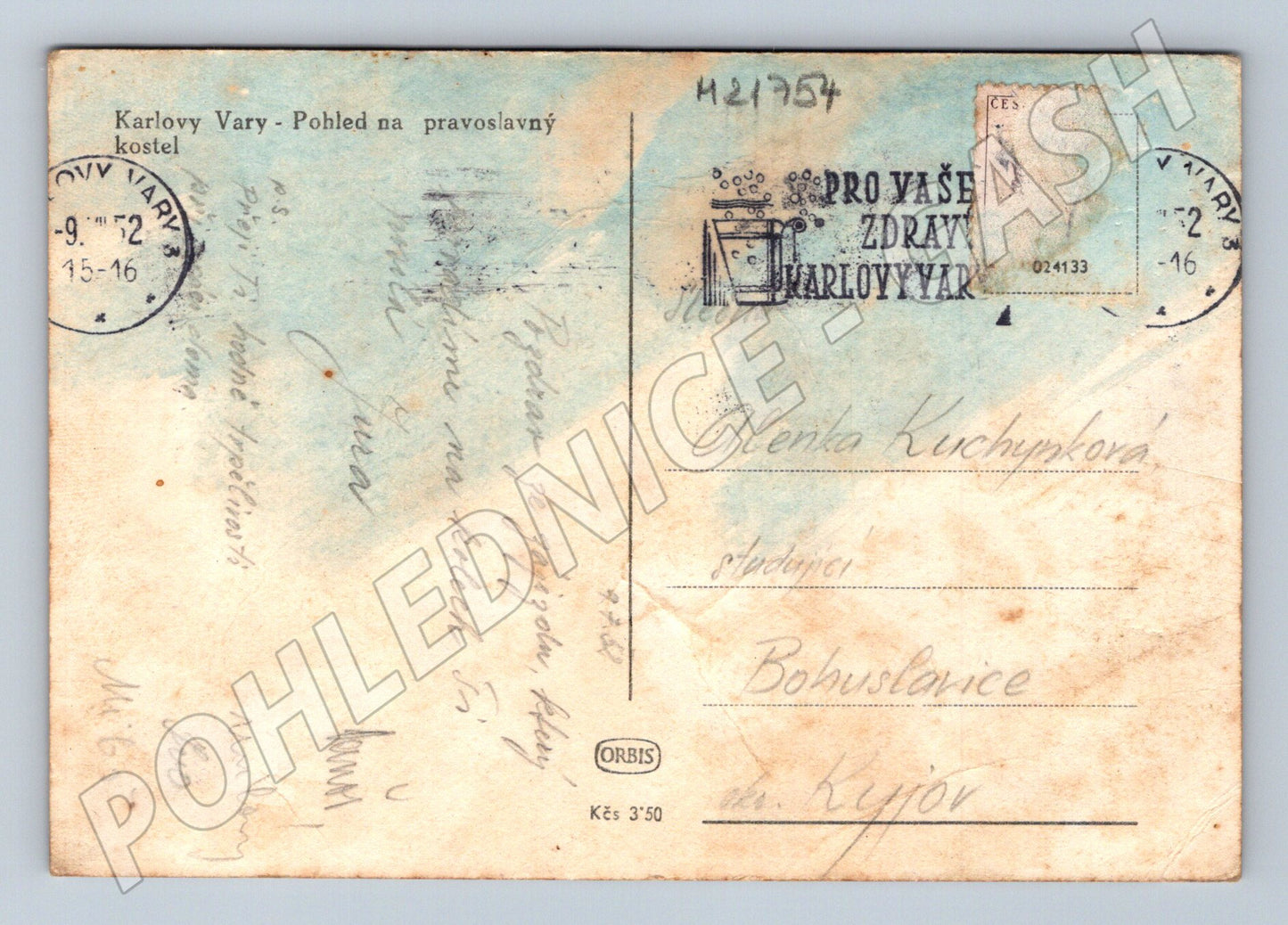 Pohlednice Karlovy Vary kostel (M21754)