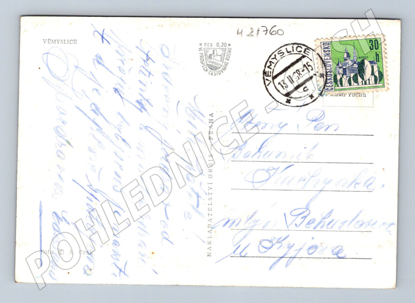 Pohlednice Vémyslice Pravda vítězí 1945 (M21760)