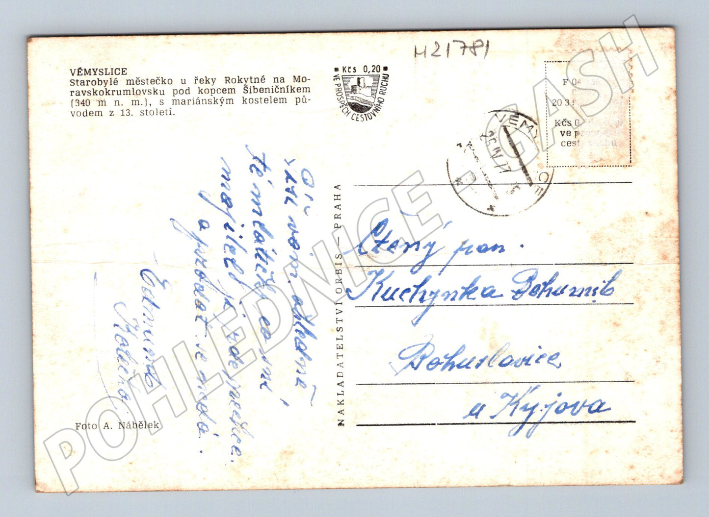 Pohlednice Vémyslice řeka Rokytná (M21781)