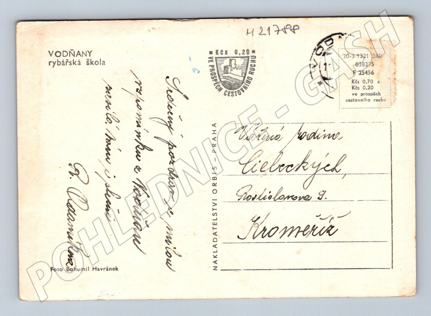 Pohlednice Vodňany škola Havránek (M21788)