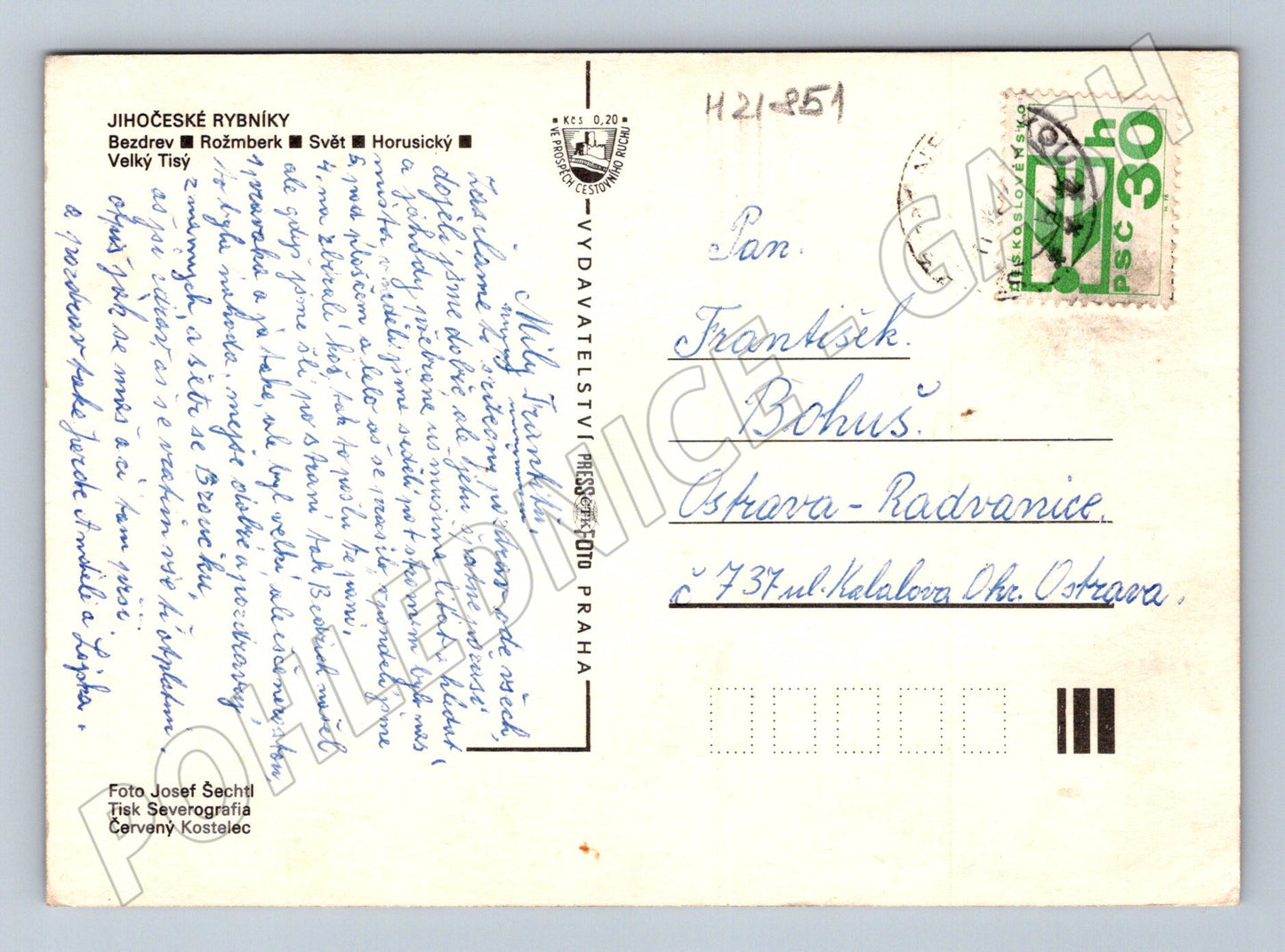 Pohlednice Jihočeské rybníky západ slunce (M21851)