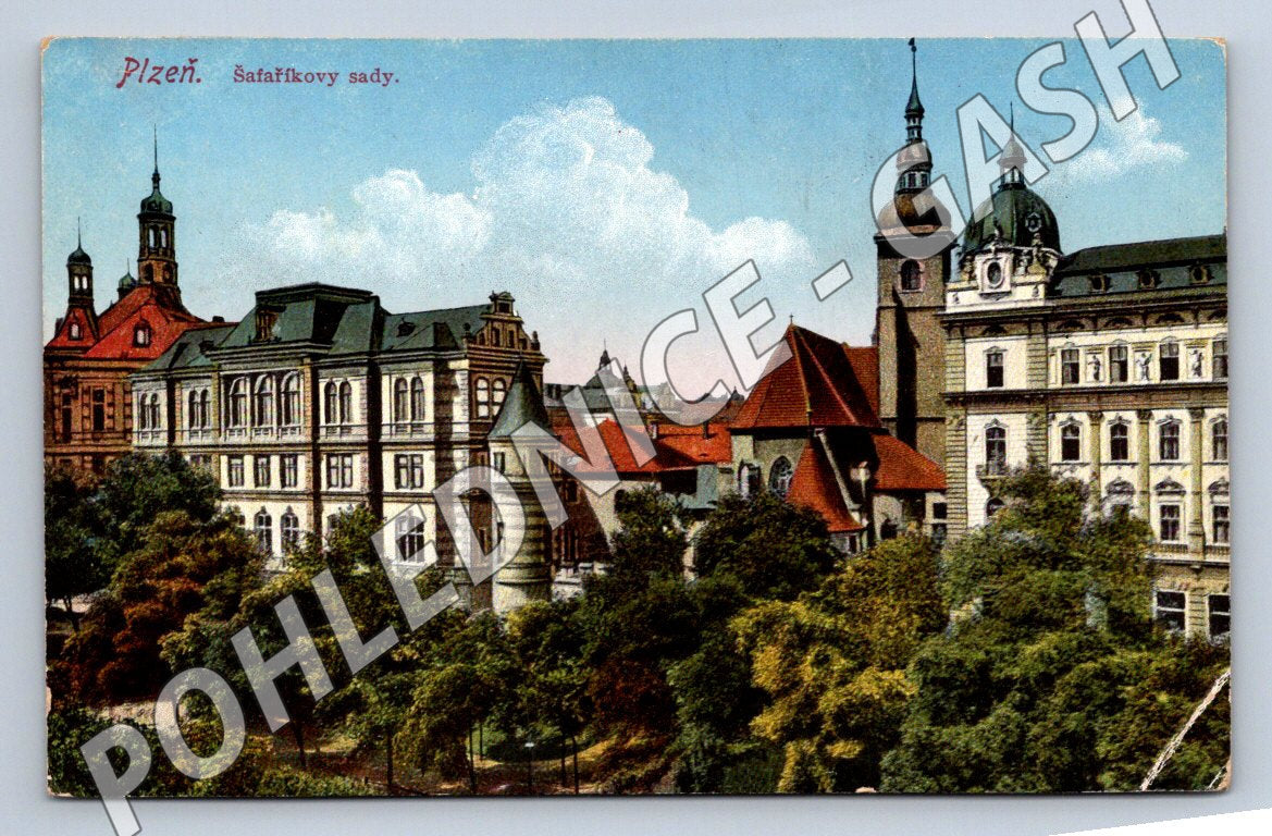 Pohlednice Plzeň Šafaříkovy sady (M2187)