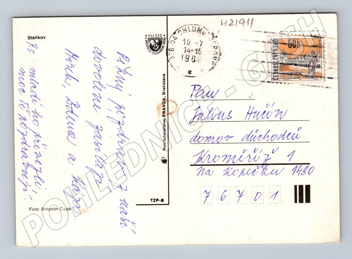 Pohlednice Staňkov obec a pláž 198x (M21911)