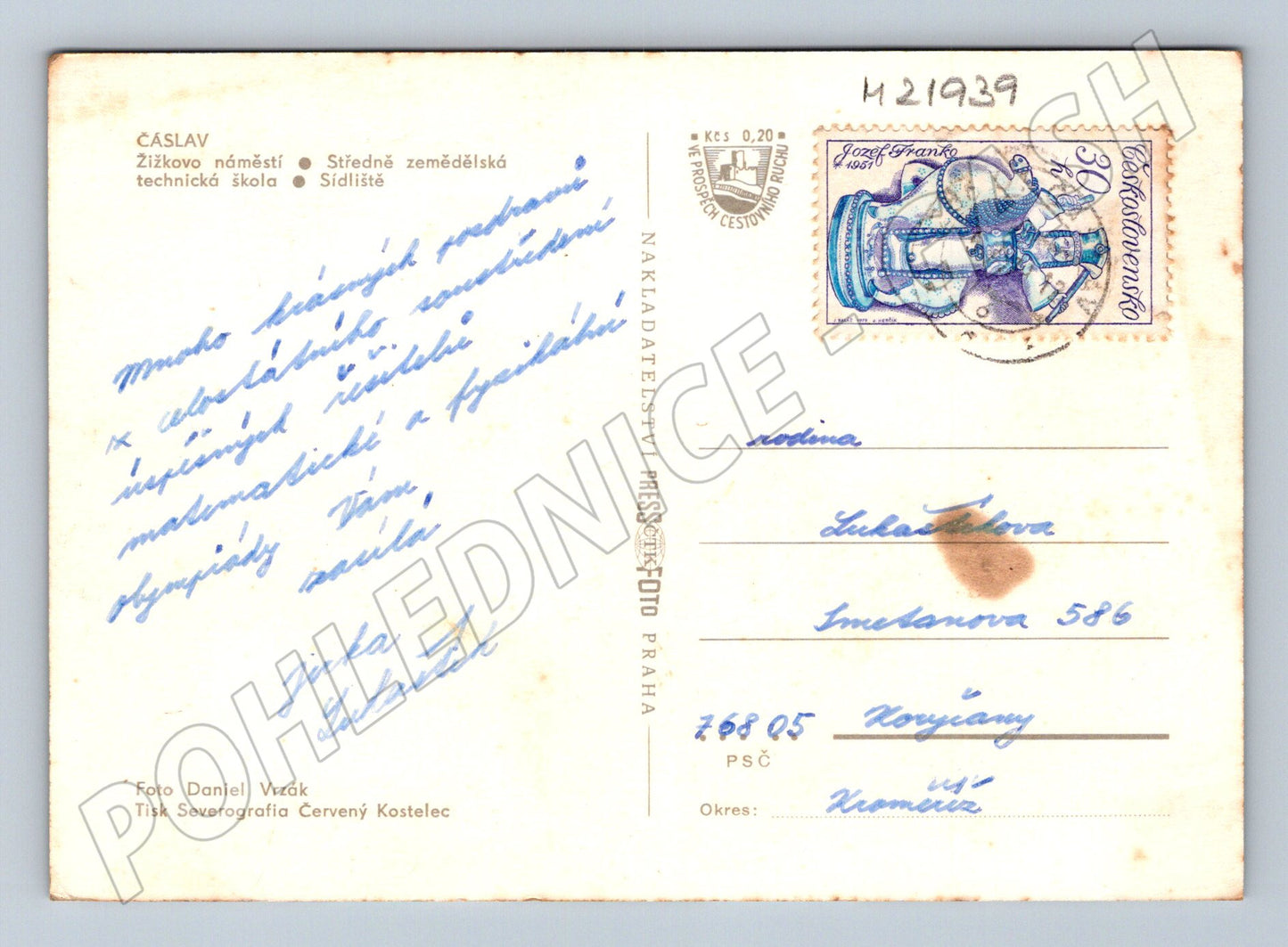 Pohlednice Čáslav Žižkovo náměstí sídliště 1961 (M21939)
