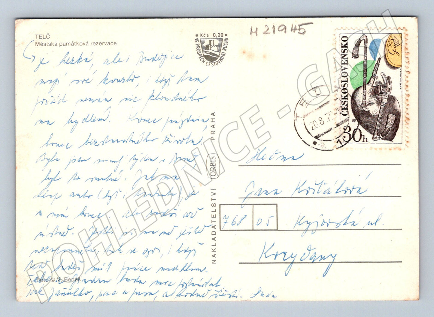 Pohlednice Telč městská památková rezervace 1971 (M21945)