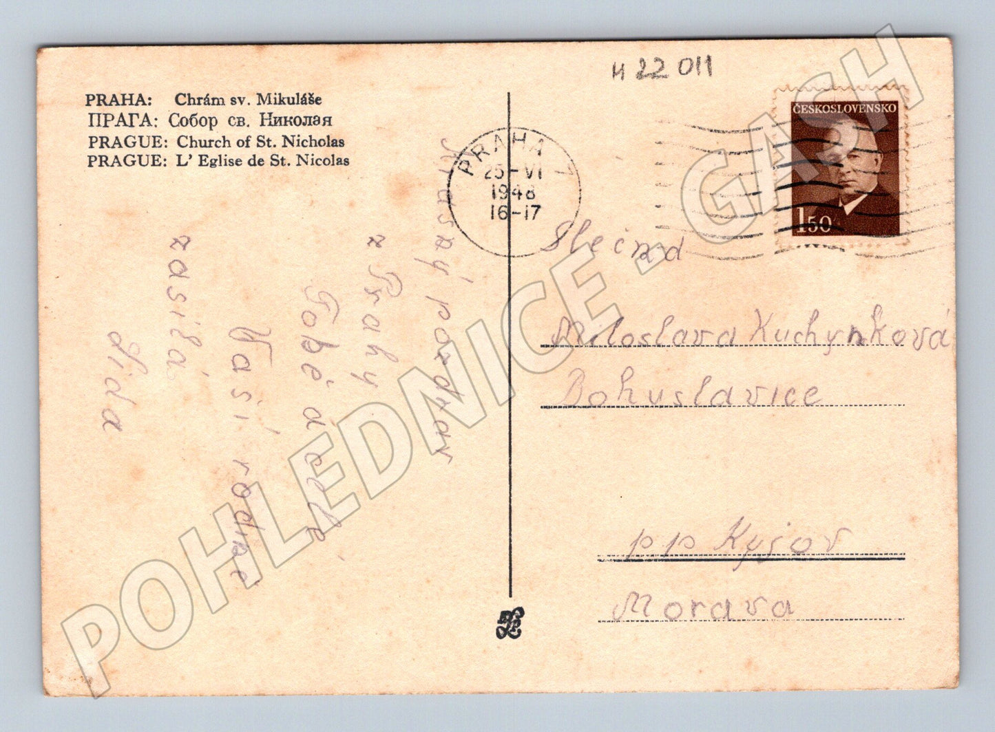 Pohlednice Praha Chrám sv. Mikuláše 1940 (M22011)