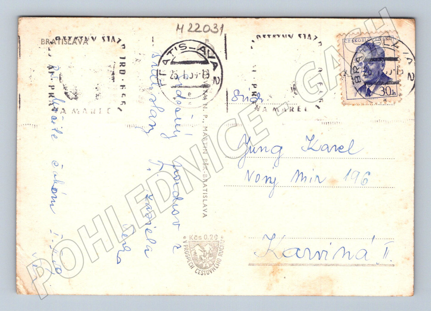 Pohlednice Slovensko Bratislava hrad 1943 (M22031)