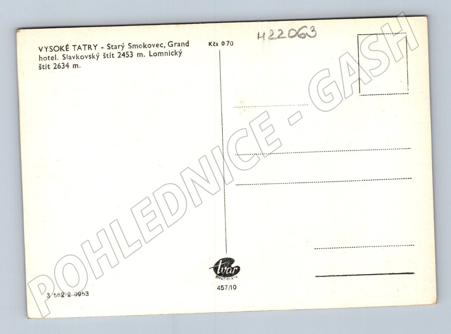Pohlednice Slovensko Vysoké Tatry Grand hotel 1953 (M22063)