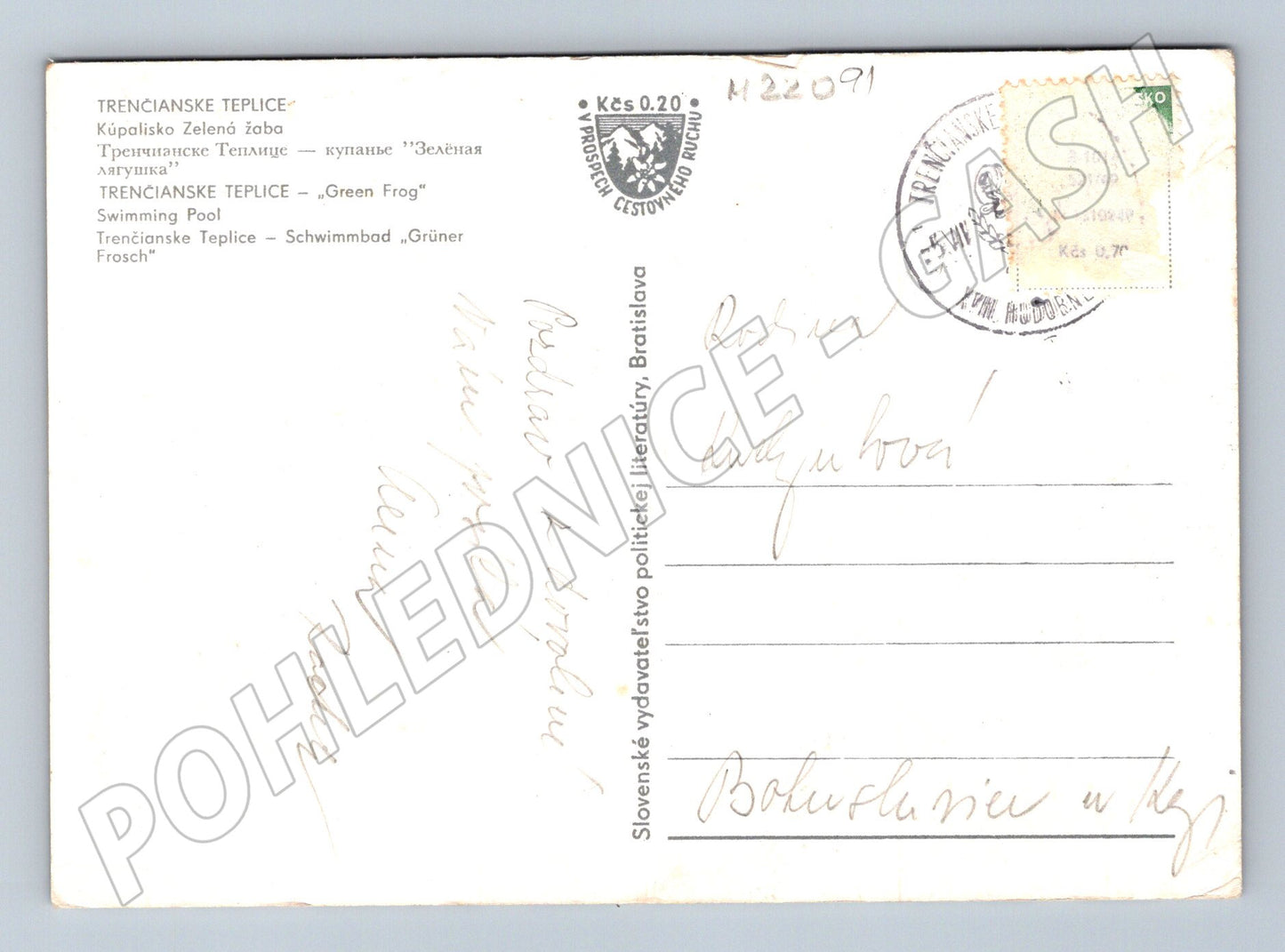 Pohlednice Slovensko Trenčianske Teplice Zelená žaba 1969 (M22091)
