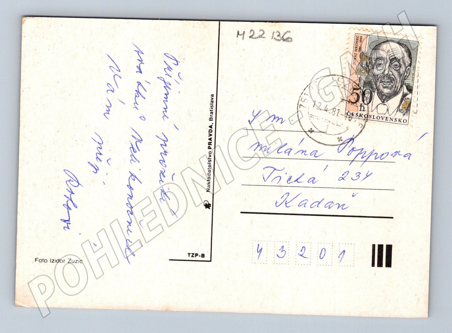 Pohlednice Slovensko děti v kroji 1981 (M22136)