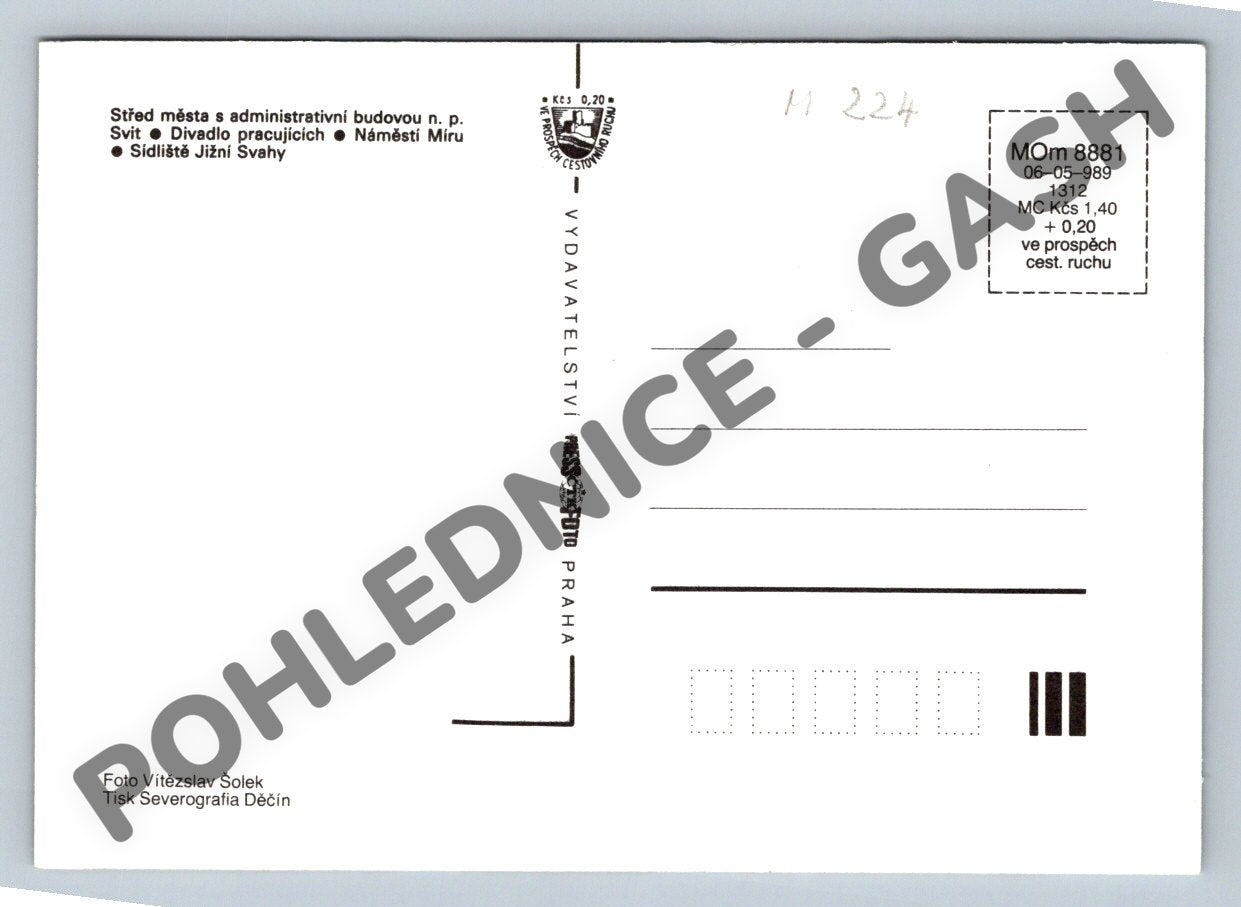 Pohlednice Gottwaldov (Zlín), více záběrů města (M224)
