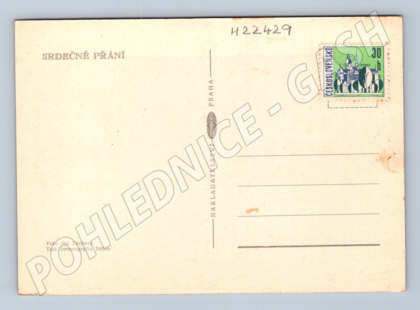 Pohlednice kytice v košíku (M22429)
