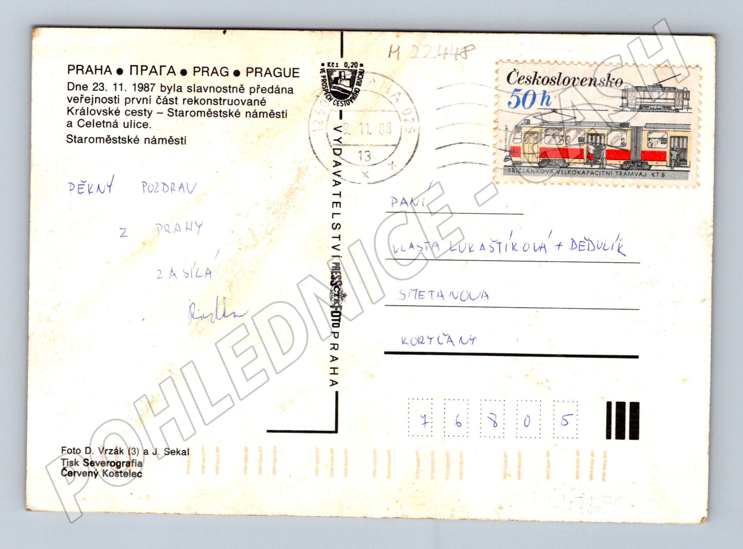 Pohlednice Praha Staroměstské náměstí Orloj 1987 (M22448)