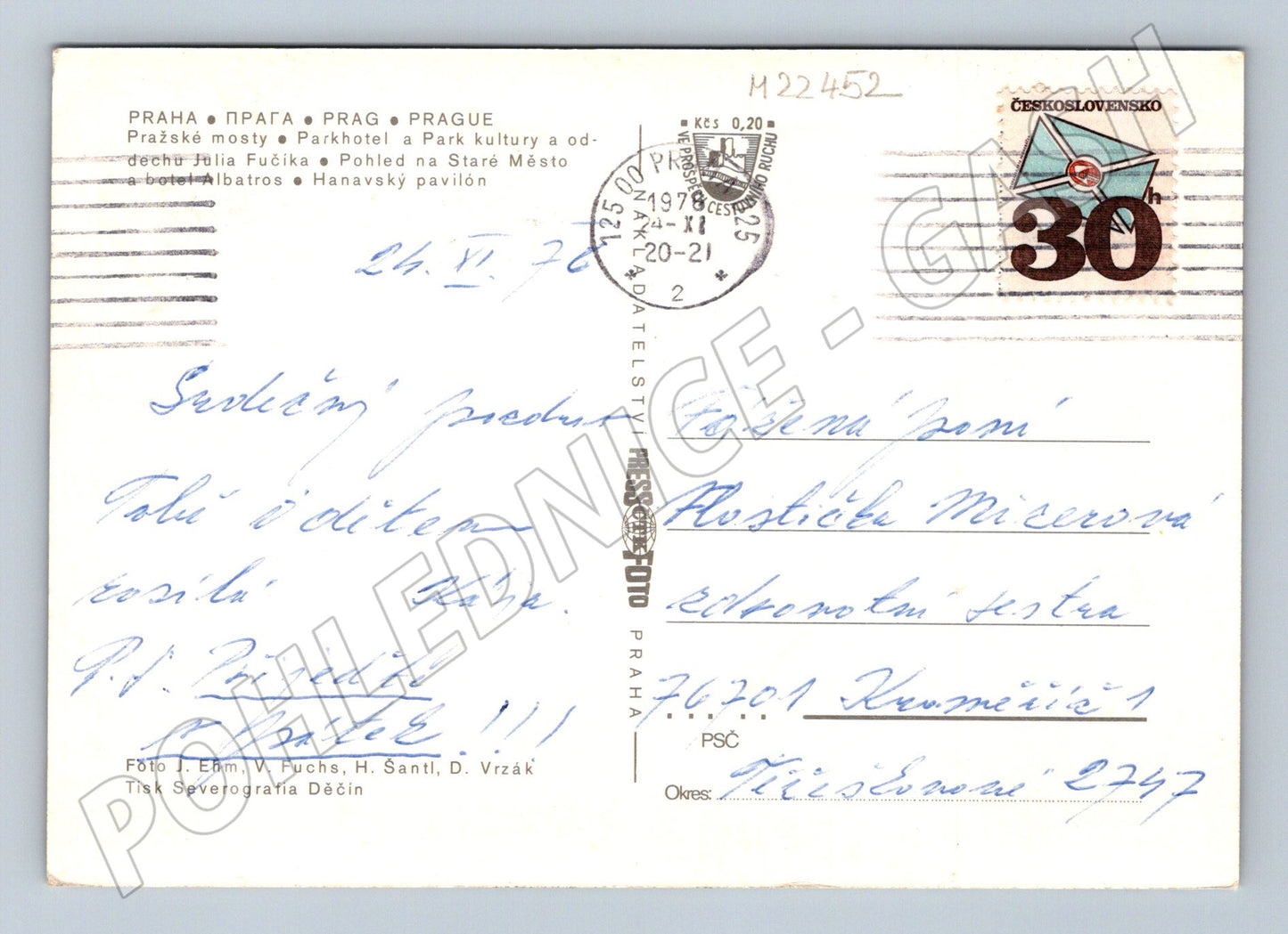Pohlednice Praha multi-view Vltava mosty 1970 (M22452)
