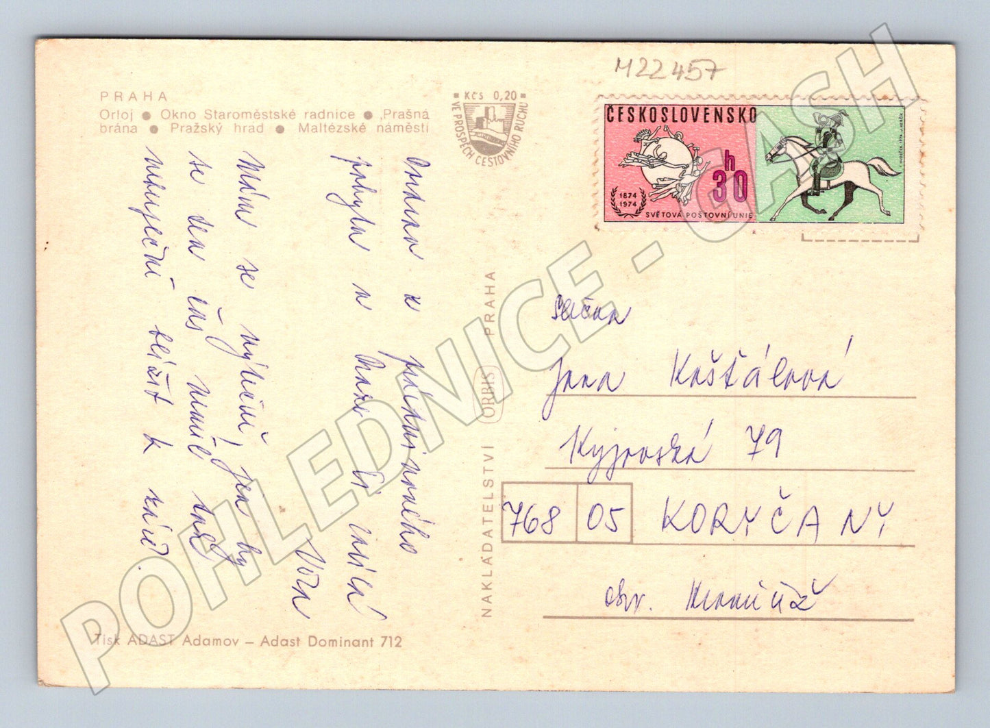 Pohlednice Praha historické památky koláž cca 1970s (M22457)
